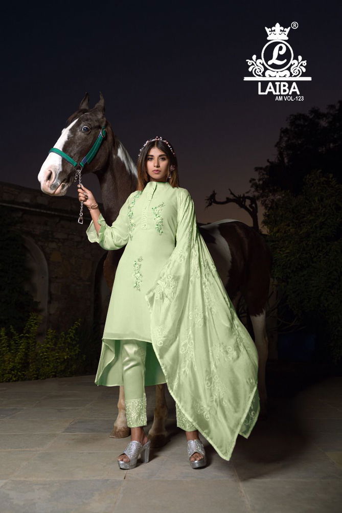 Laiba The Designer Studio Am 123 Georgette Designer Ready Made Suit Collection